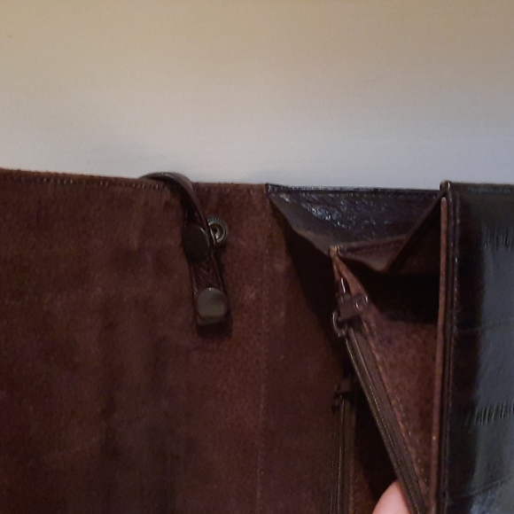 Dark chocolate EEL Skin vintage purse , great condition - Picture 6 of 7